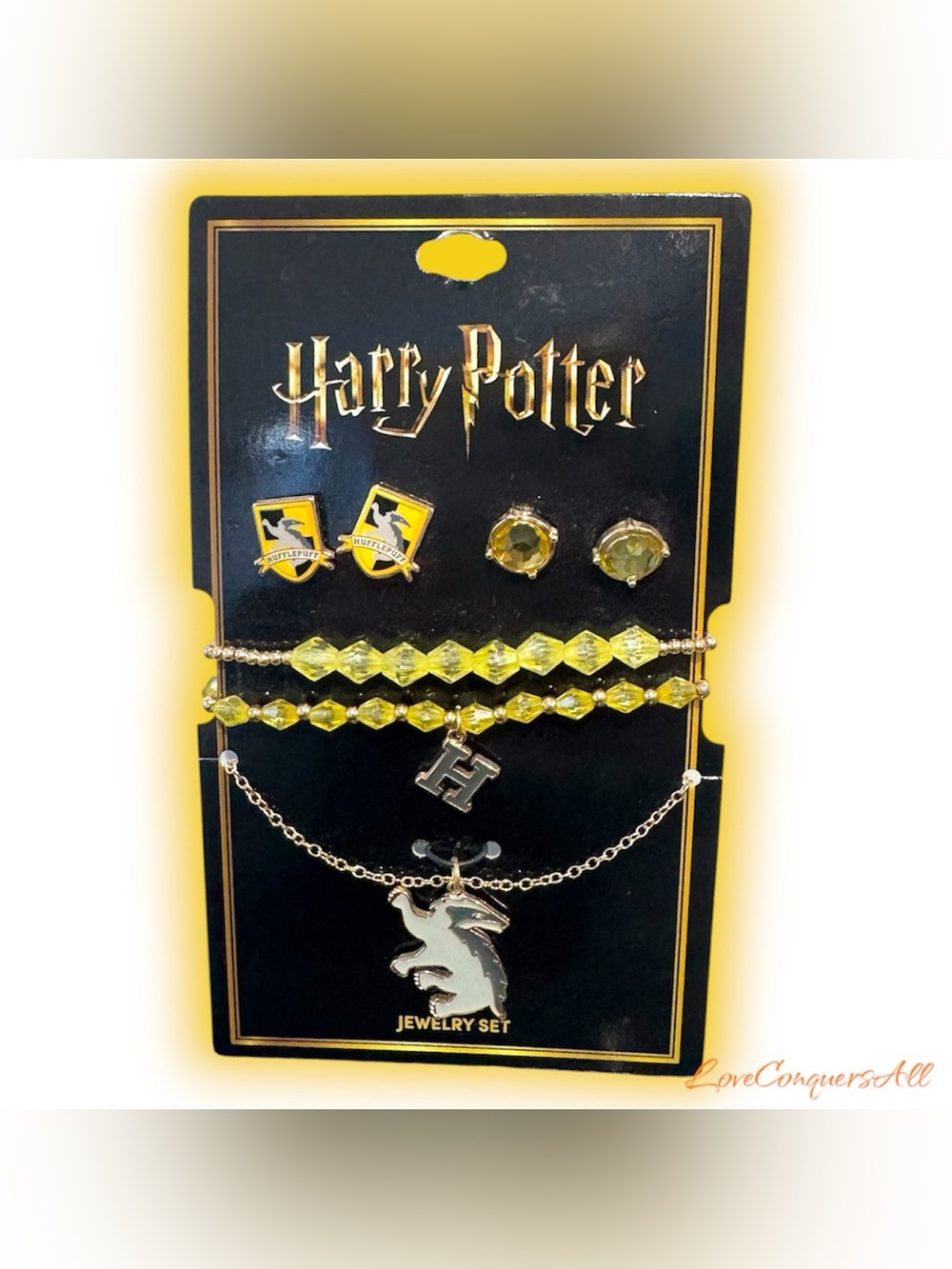 Harry Potter Hufflepuff Jewelry Set